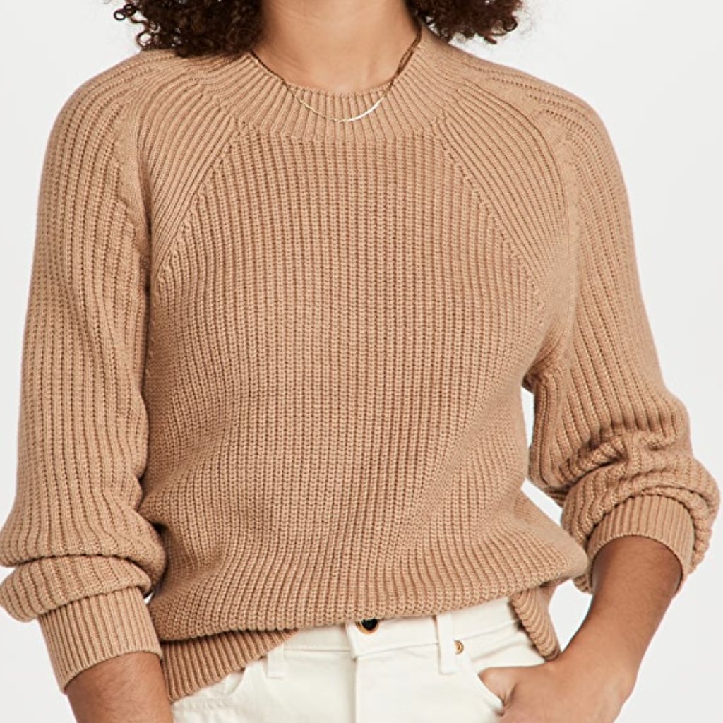 Nwt $388 A Piece Apart Malu Rib Camel Crew Long Sleeve Sweater